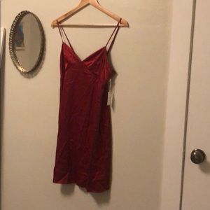 Red silk dress